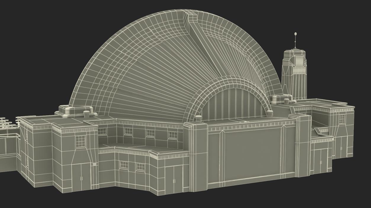 Open Air Amphitheater Structure with Seats 3D