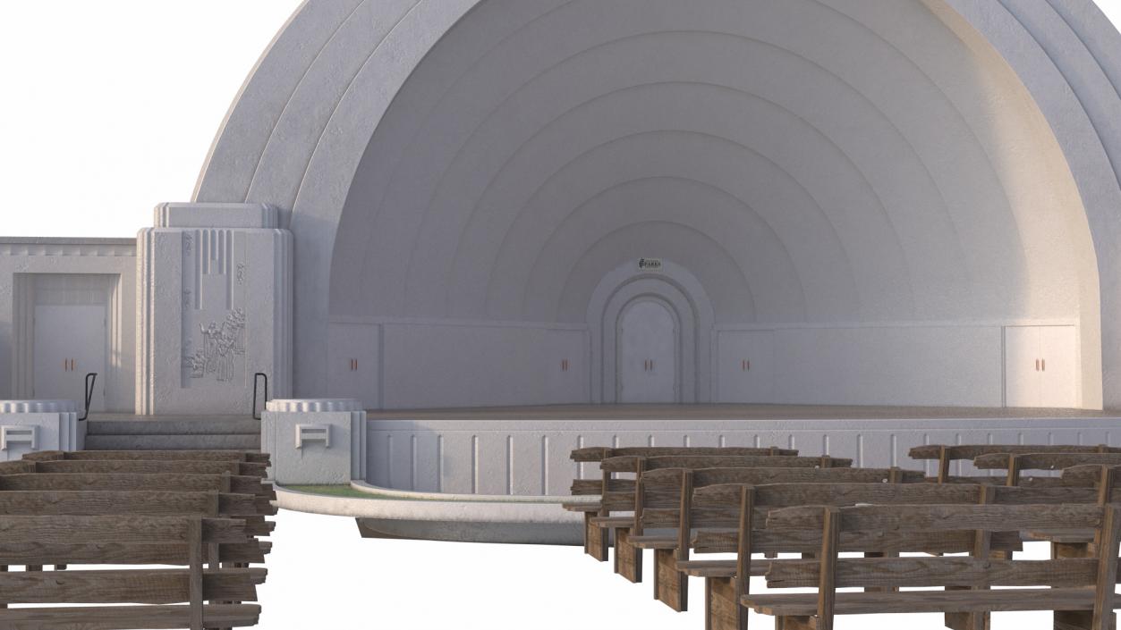 Open Air Amphitheater Structure with Seats 3D