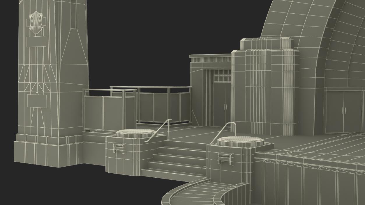 Open Air Amphitheater Structure with Seats 3D