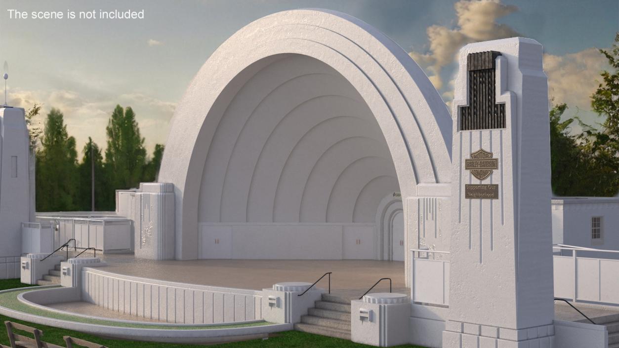 Open Air Amphitheater Structure with Seats 3D