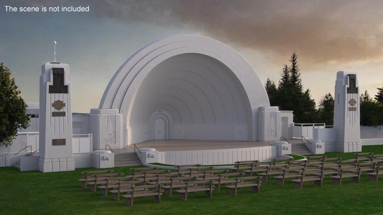 Open Air Amphitheater Structure with Seats 3D