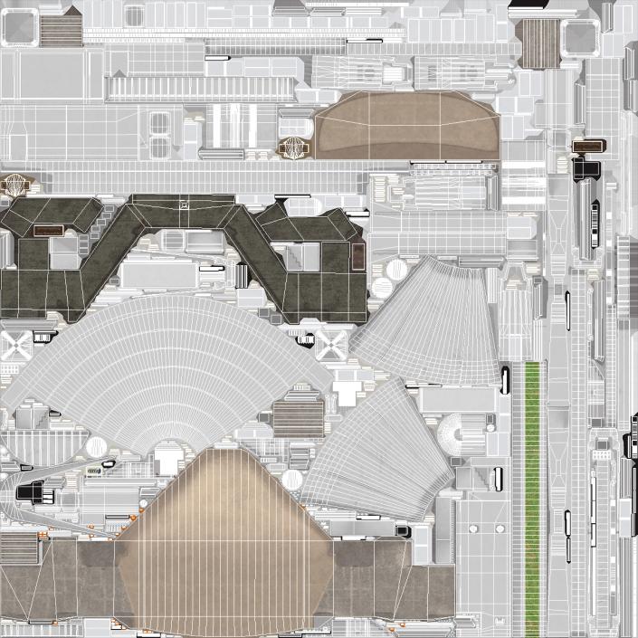 Open Air Amphitheater Structure with Seats 3D