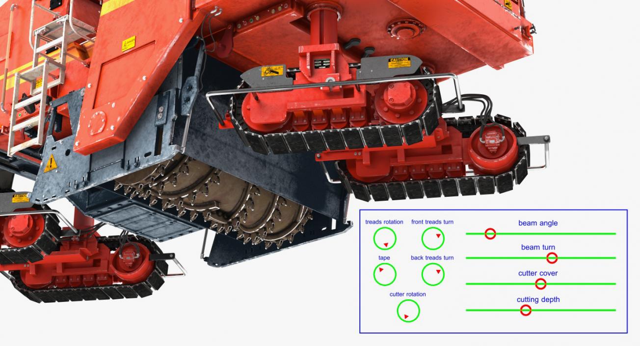 3D Asphalt Milling Machine Dirty Rigged