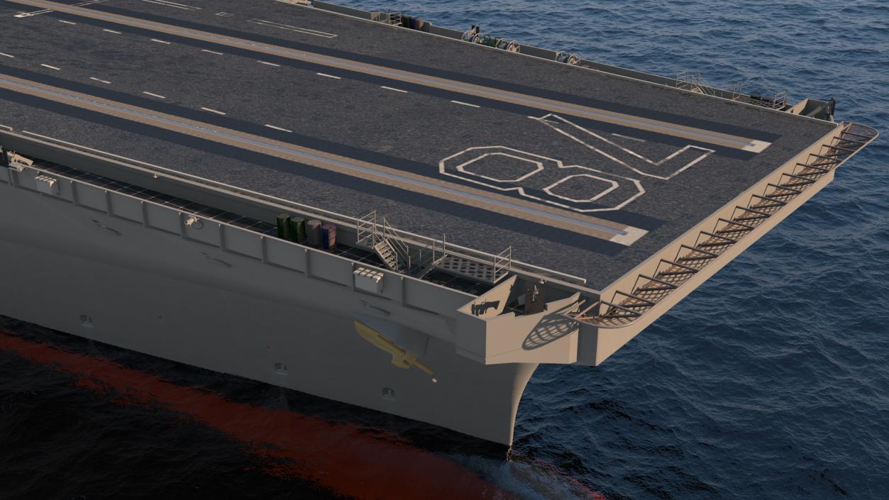 USS Gerald Ford Aircraft Carrier Rigged 3D model