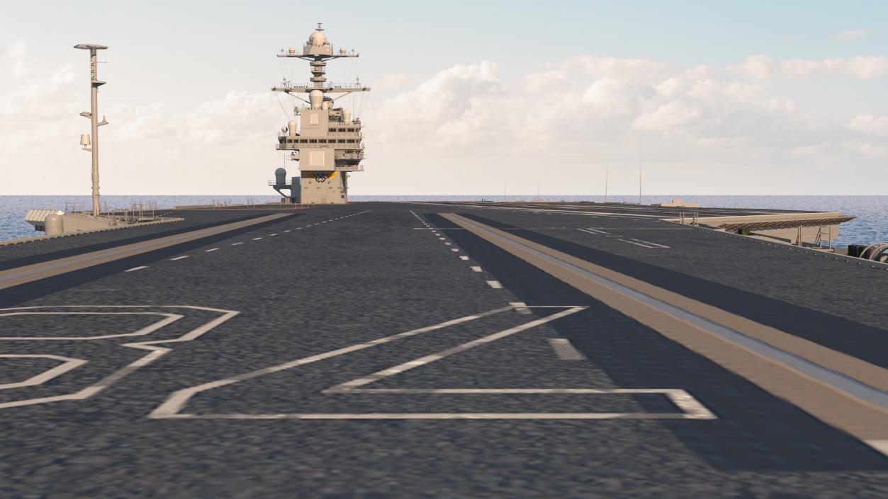 USS Gerald Ford Aircraft Carrier Rigged 3D model