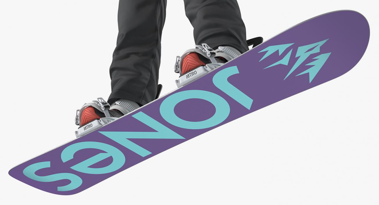 3D model Snowboarder on Board