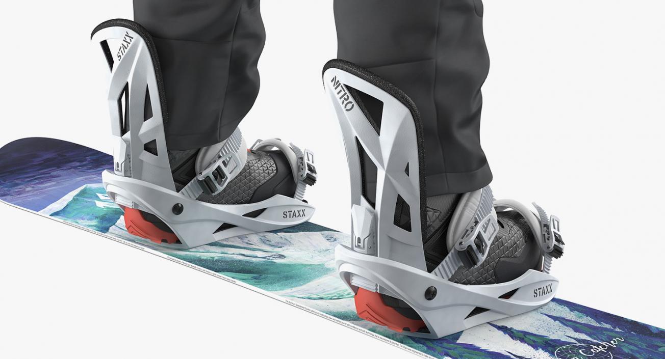 3D model Snowboarder on Board