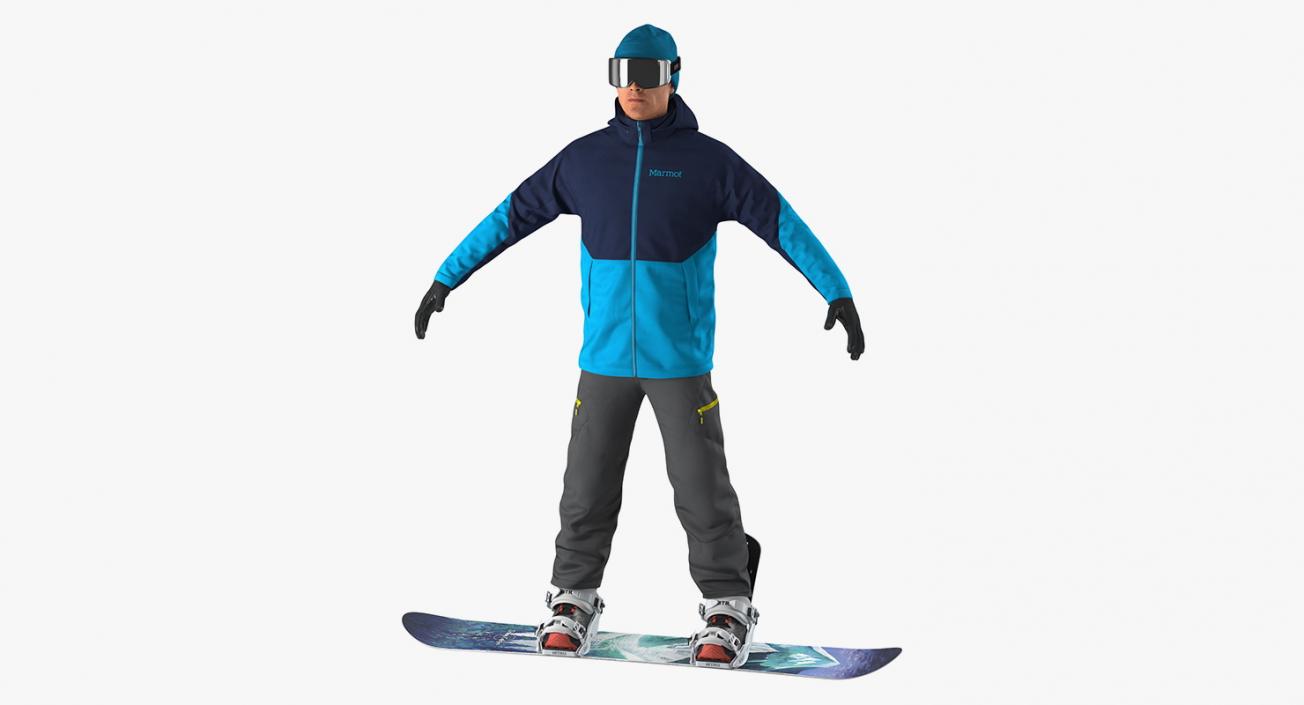 3D model Snowboarder on Board