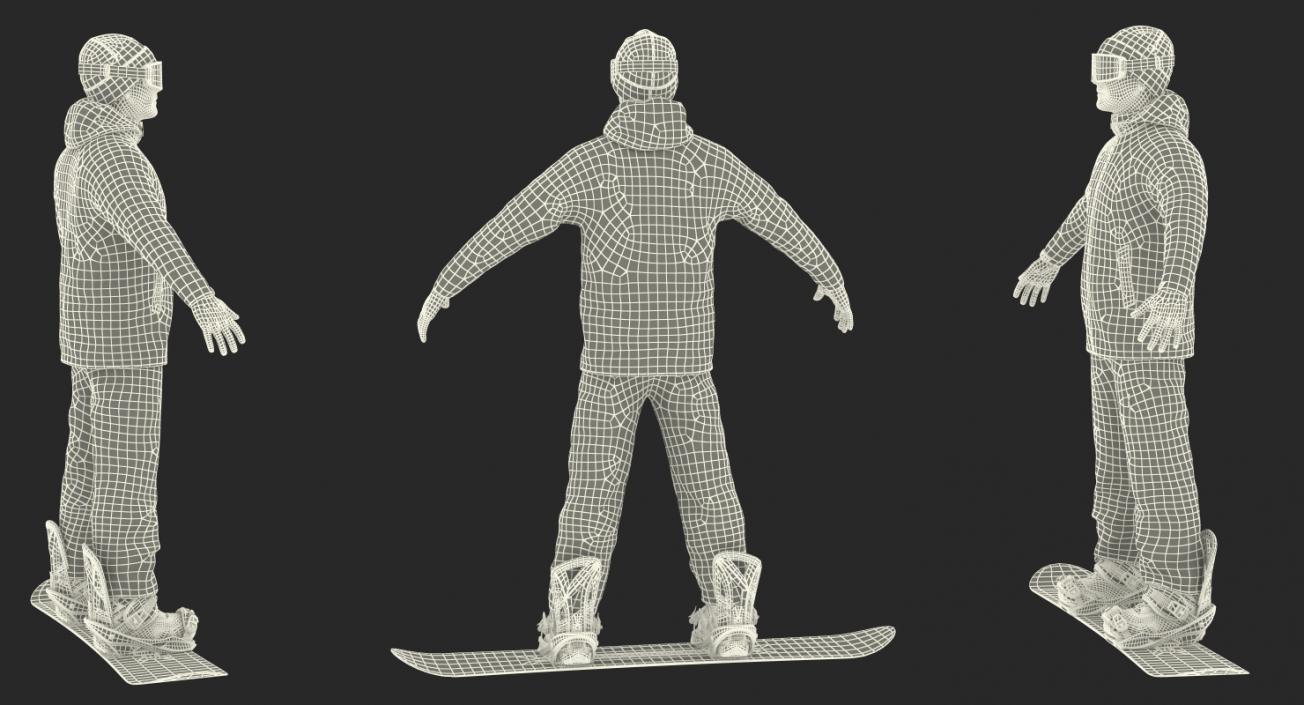 3D model Snowboarder on Board