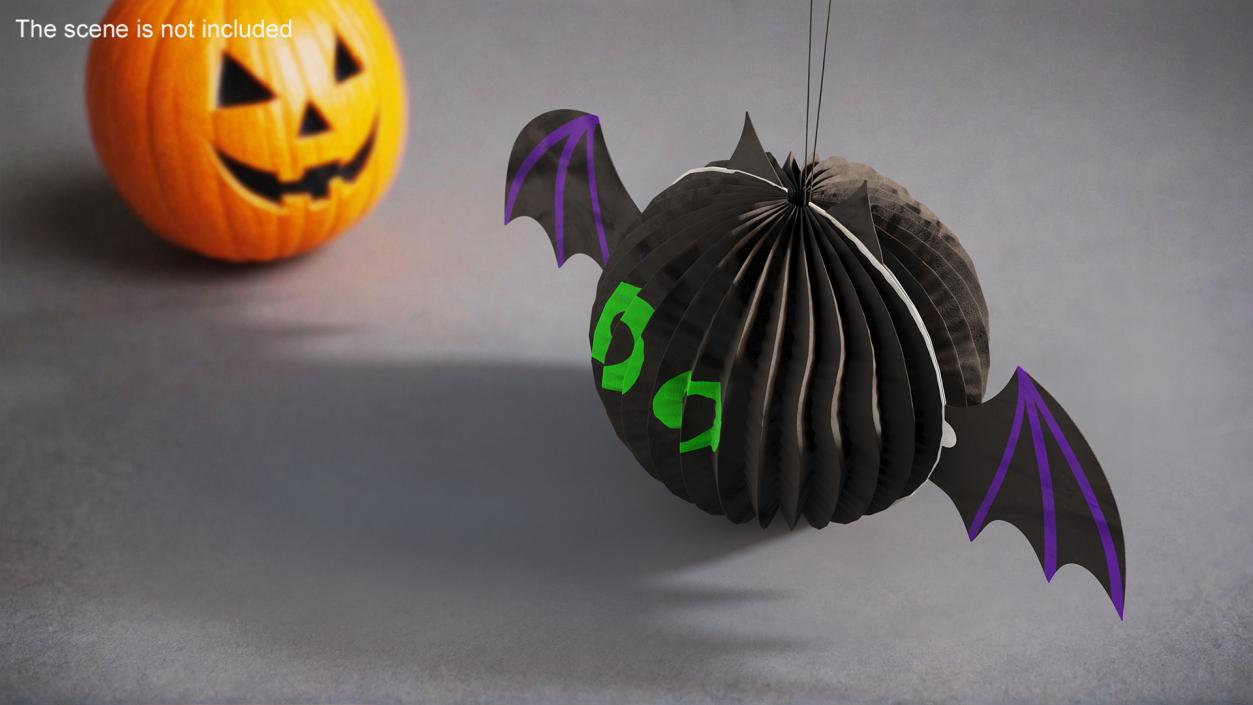 3D Halloween Bat Paper Decorations 2 model