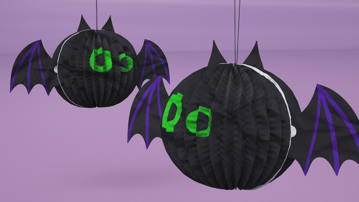 3D Halloween Bat Paper Decorations 2 model