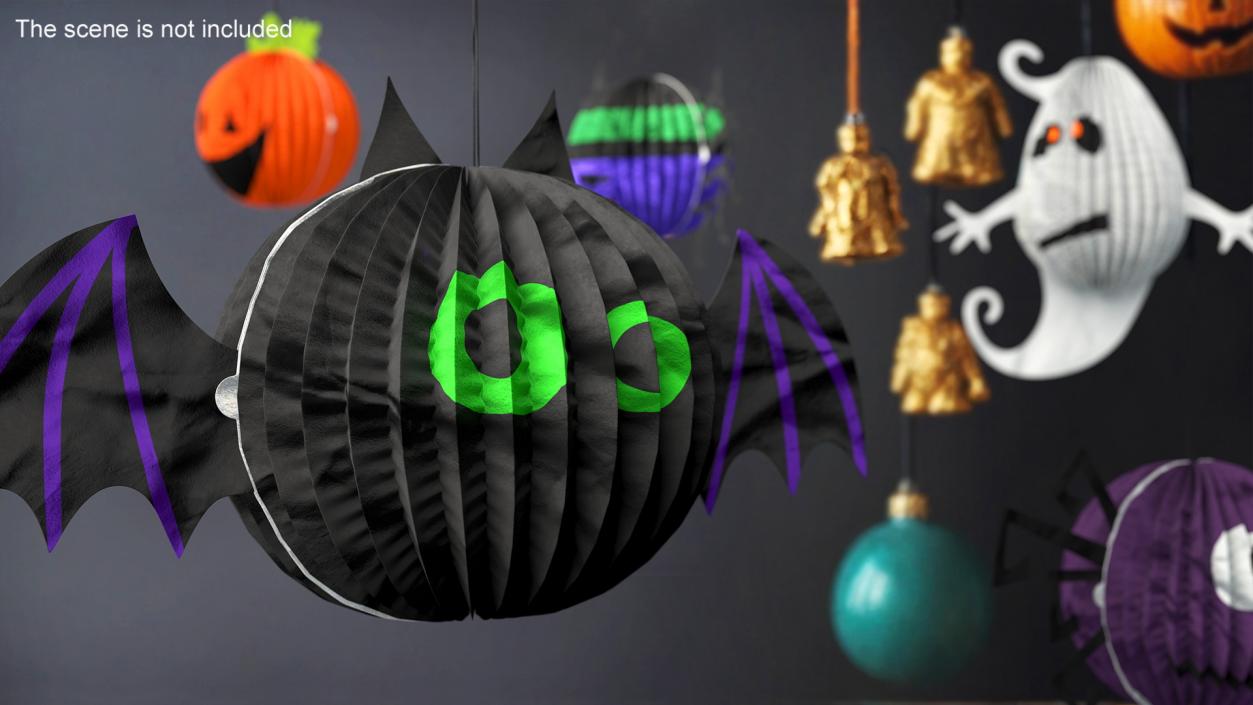 3D Halloween Bat Paper Decorations 2 model