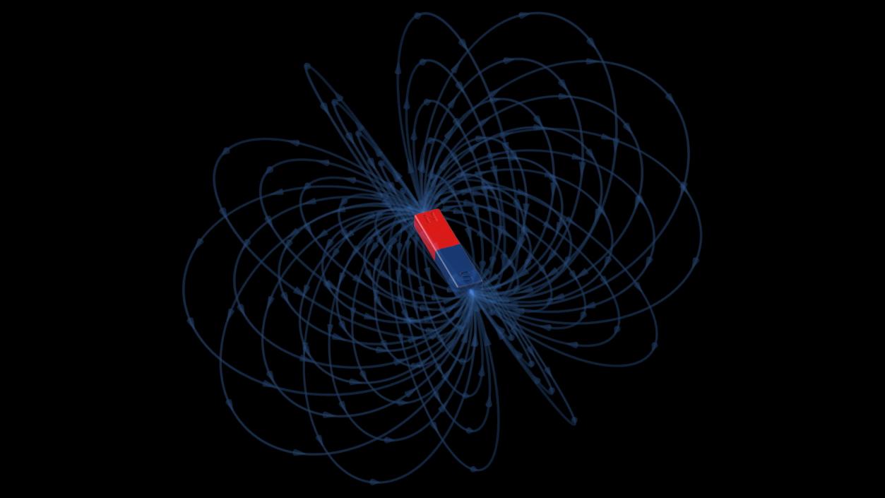 3D model Magnetic Field Rectangle Bar Magnet