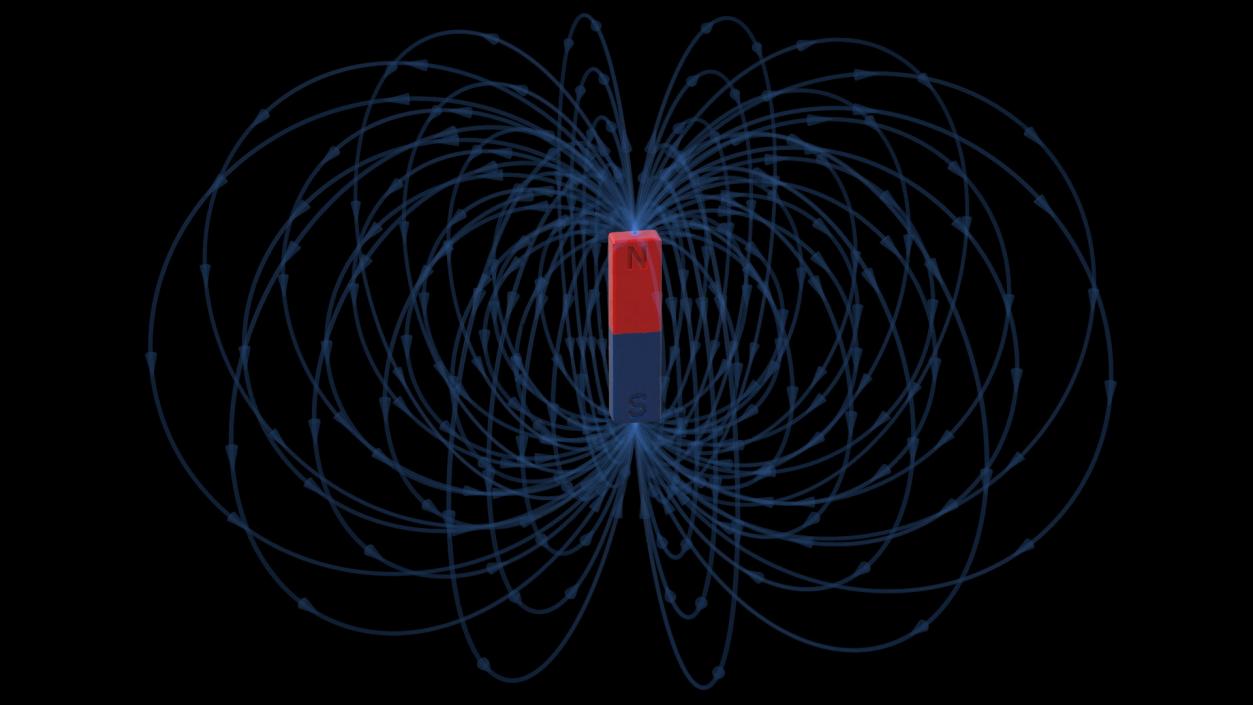 3D model Magnetic Field Rectangle Bar Magnet