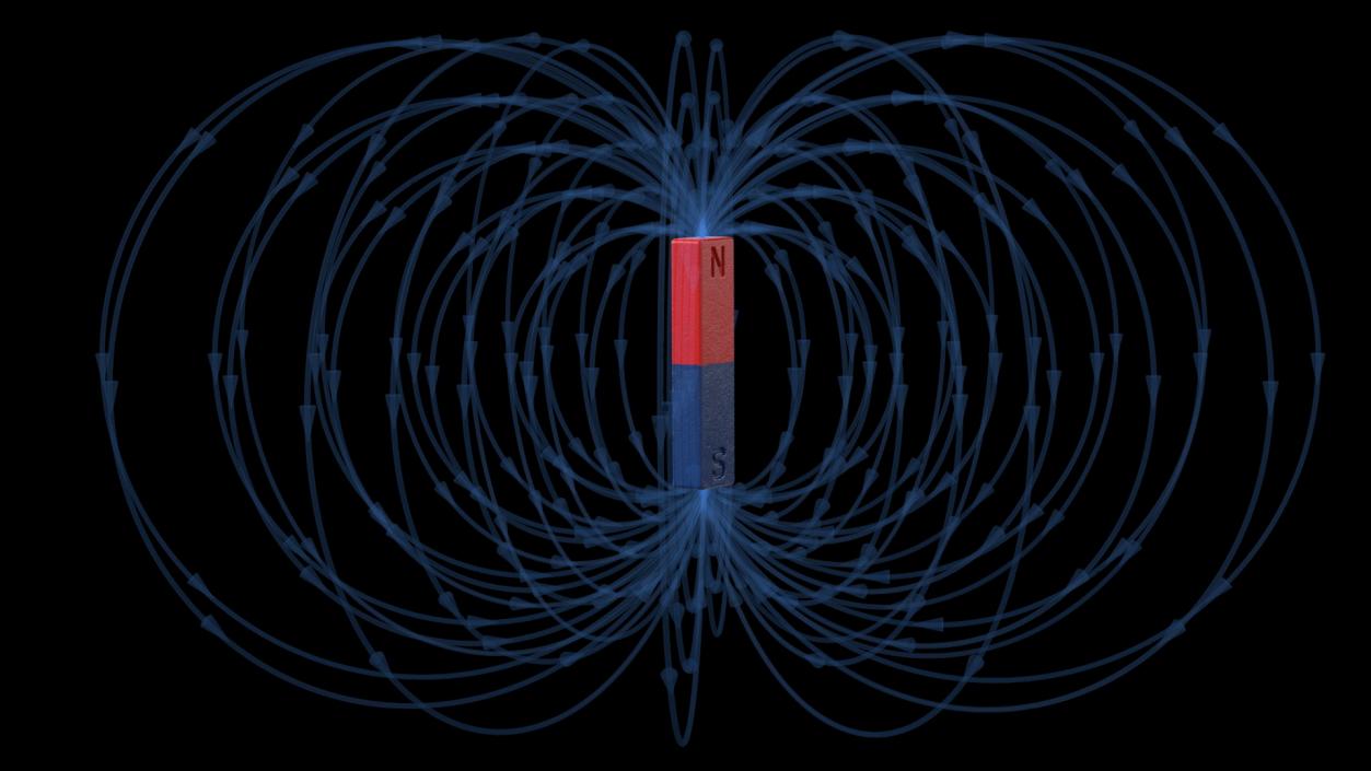 3D model Magnetic Field Rectangle Bar Magnet