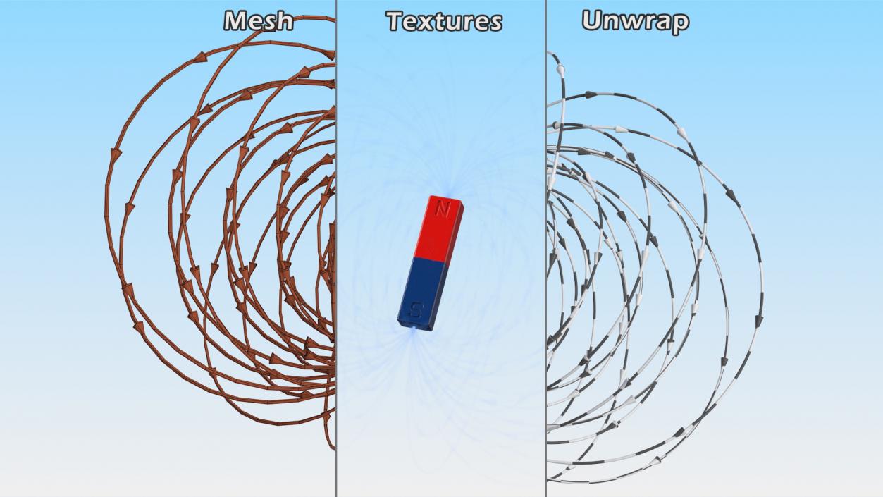 3D model Magnetic Field Rectangle Bar Magnet