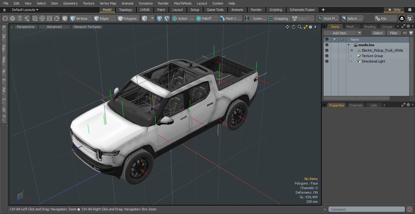 Electric Pickup Truck White 3D