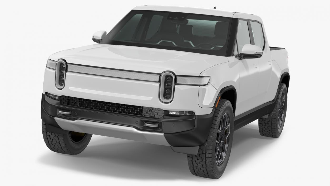 Electric Pickup Truck White 3D