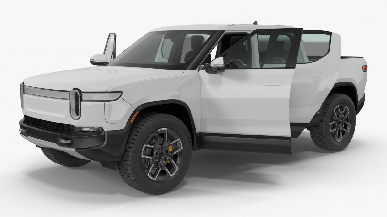 Electric Pickup Truck White 3D