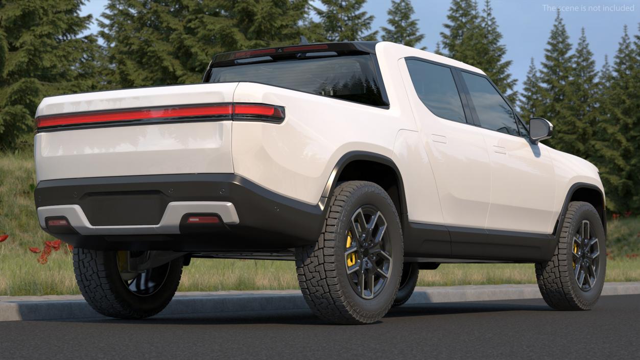 Electric Pickup Truck White 3D