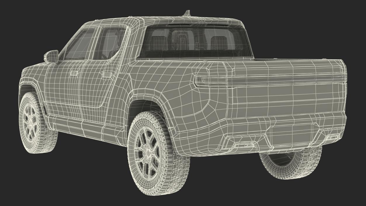 Electric Pickup Truck White 3D