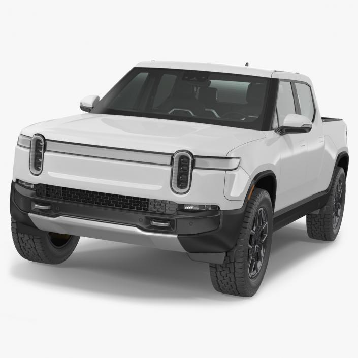 Electric Pickup Truck White 3D