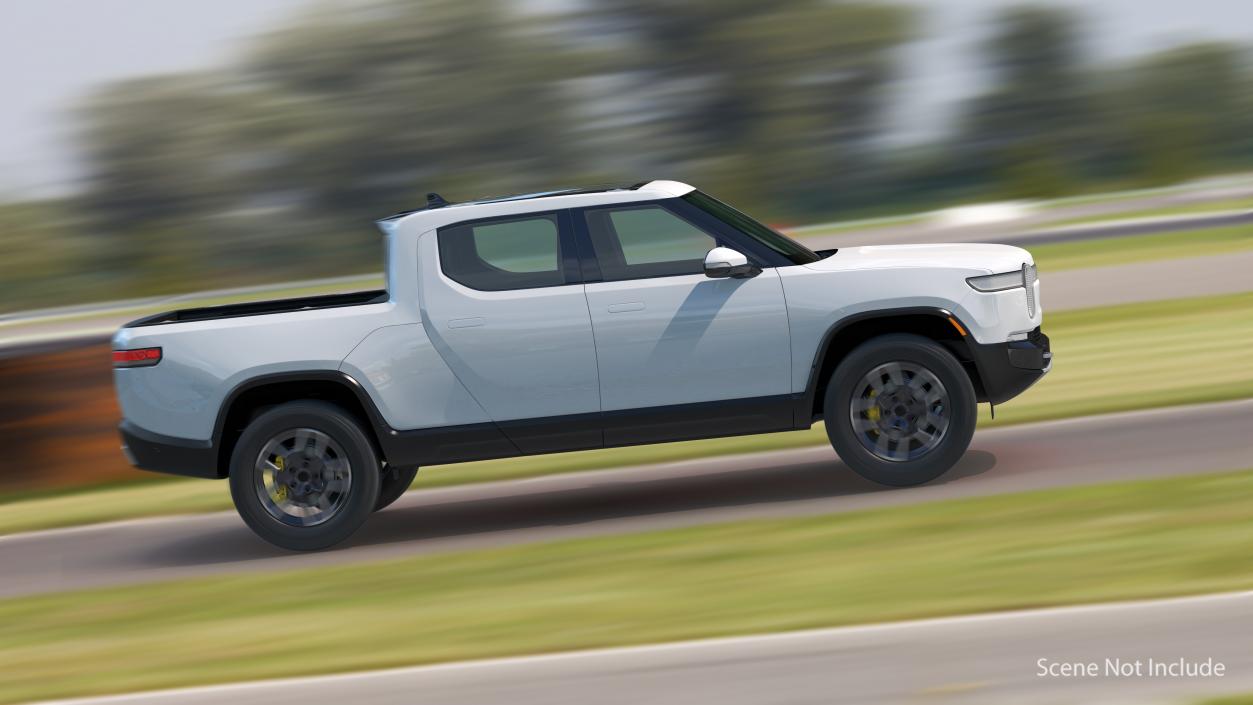 Electric Pickup Truck White 3D