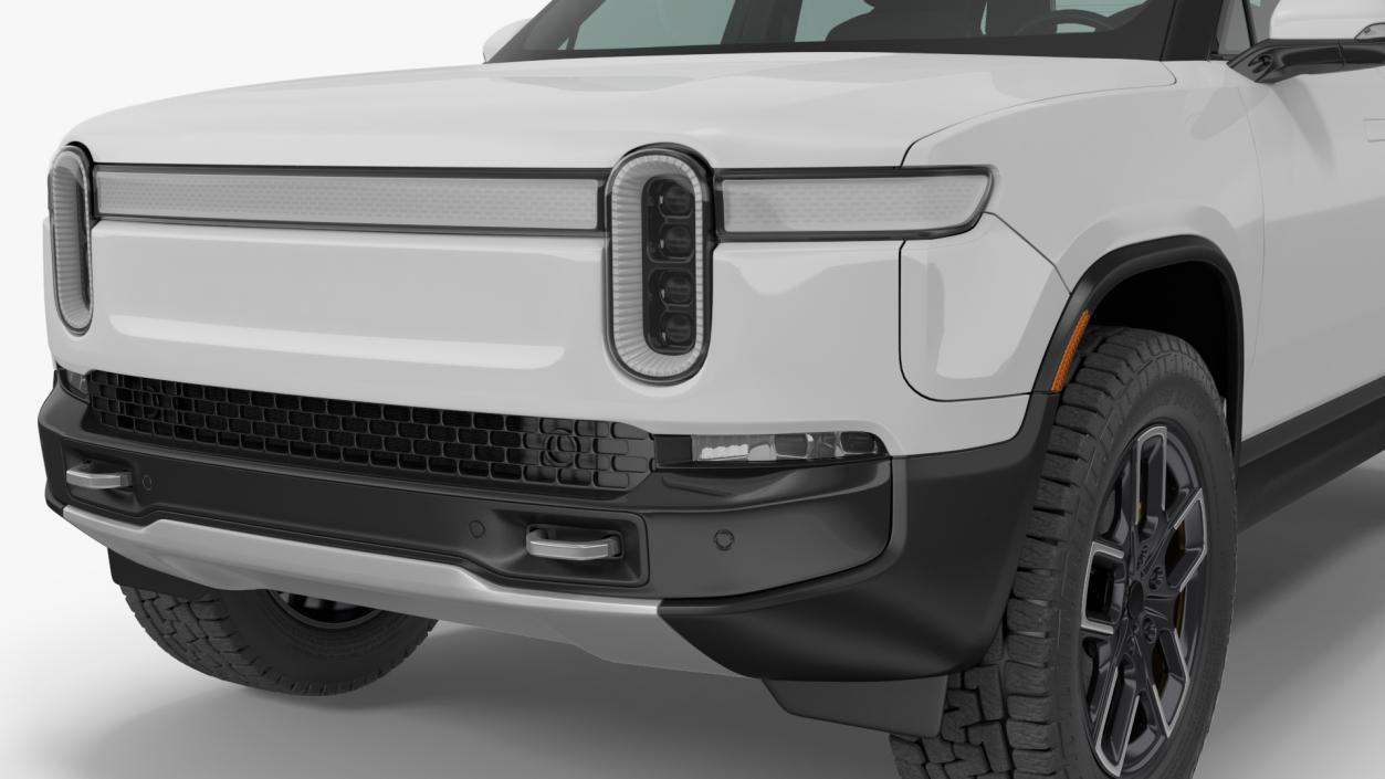 Electric Pickup Truck White 3D