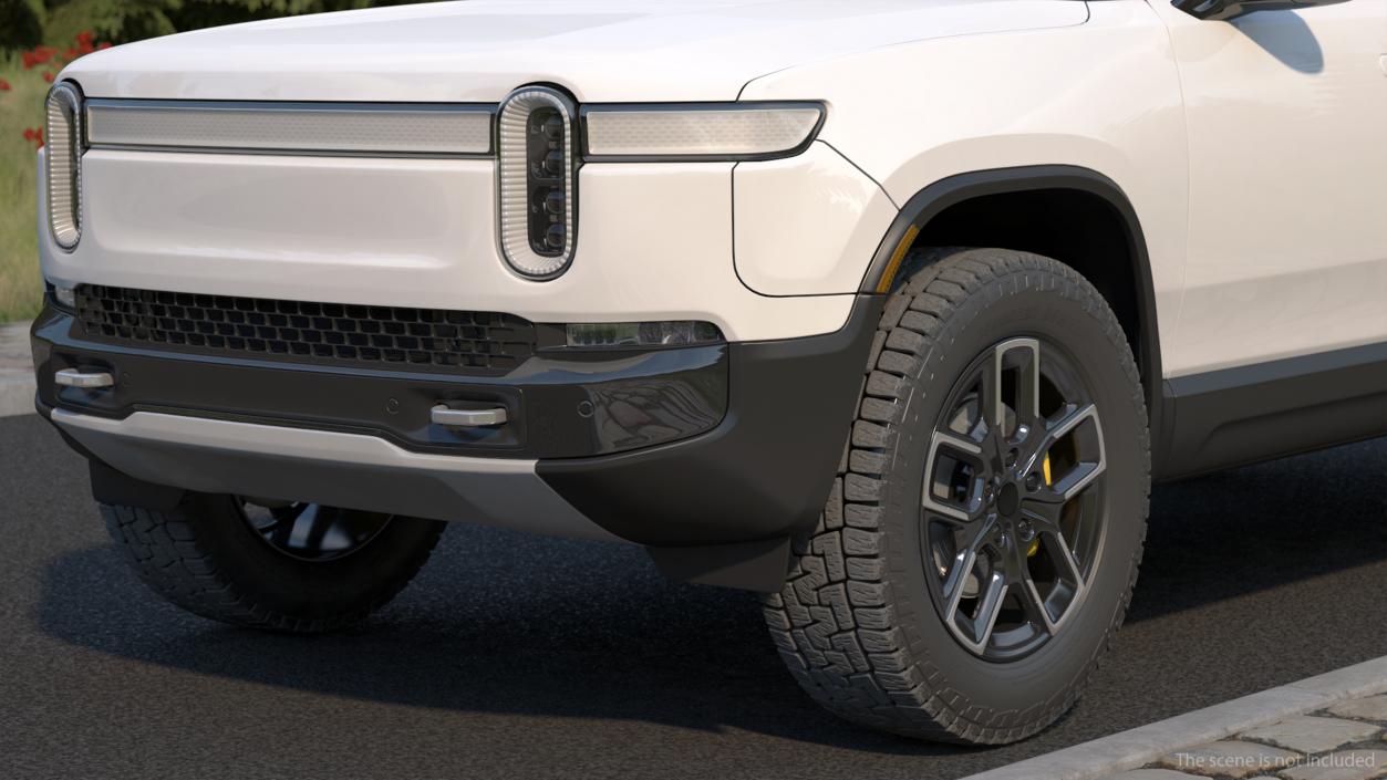 Electric Pickup Truck White 3D