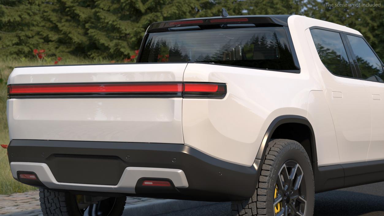 Electric Pickup Truck White 3D