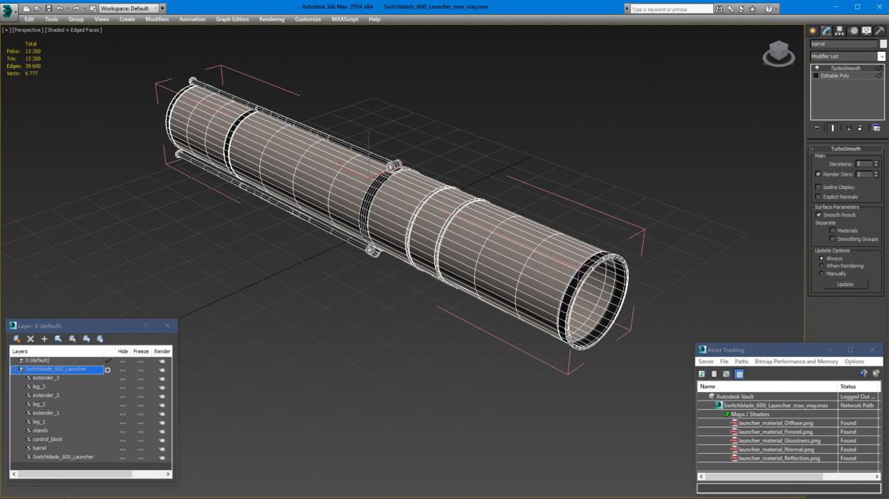 Switchblade 600 Launcher 3D model