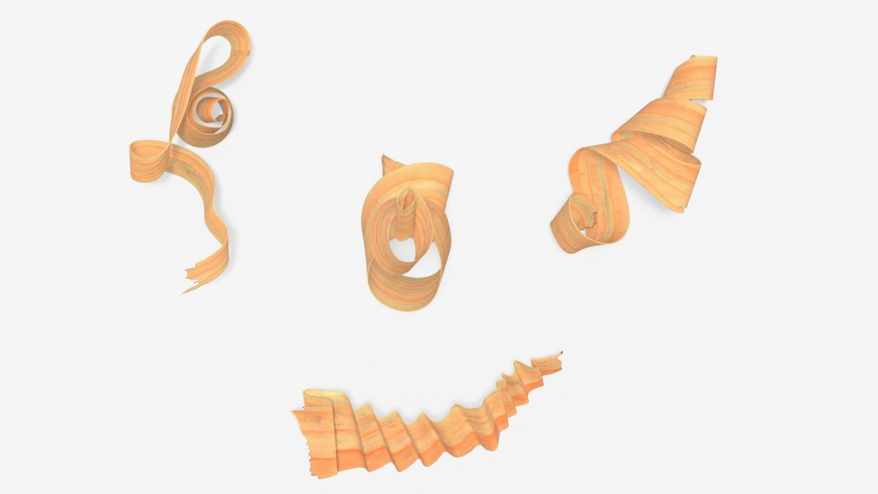 3D Scattered Wood Shavings model