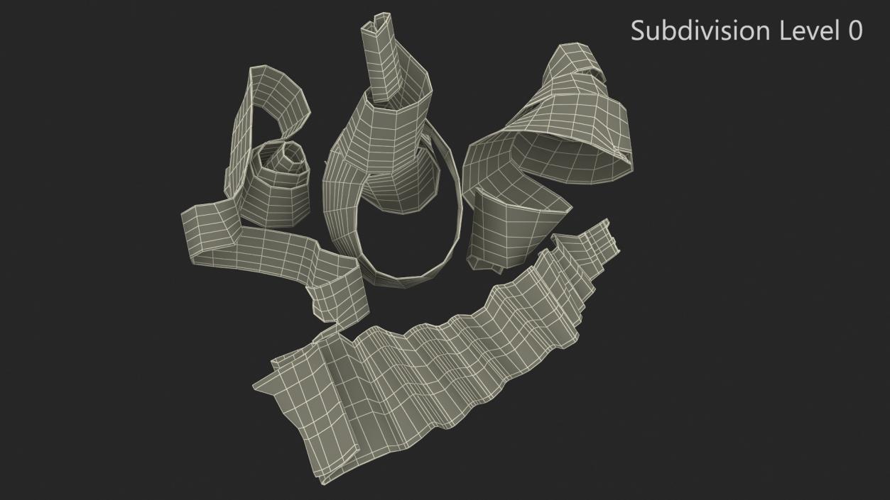 3D Scattered Wood Shavings model