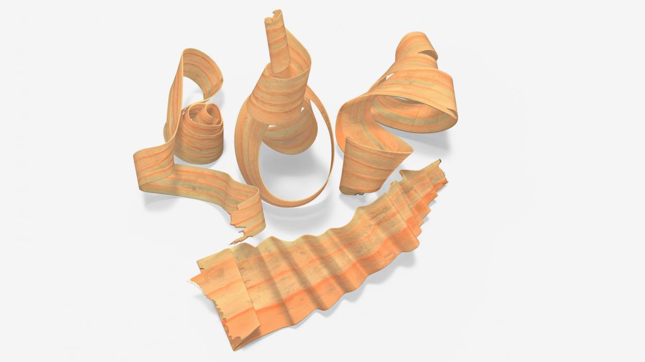 3D Scattered Wood Shavings model