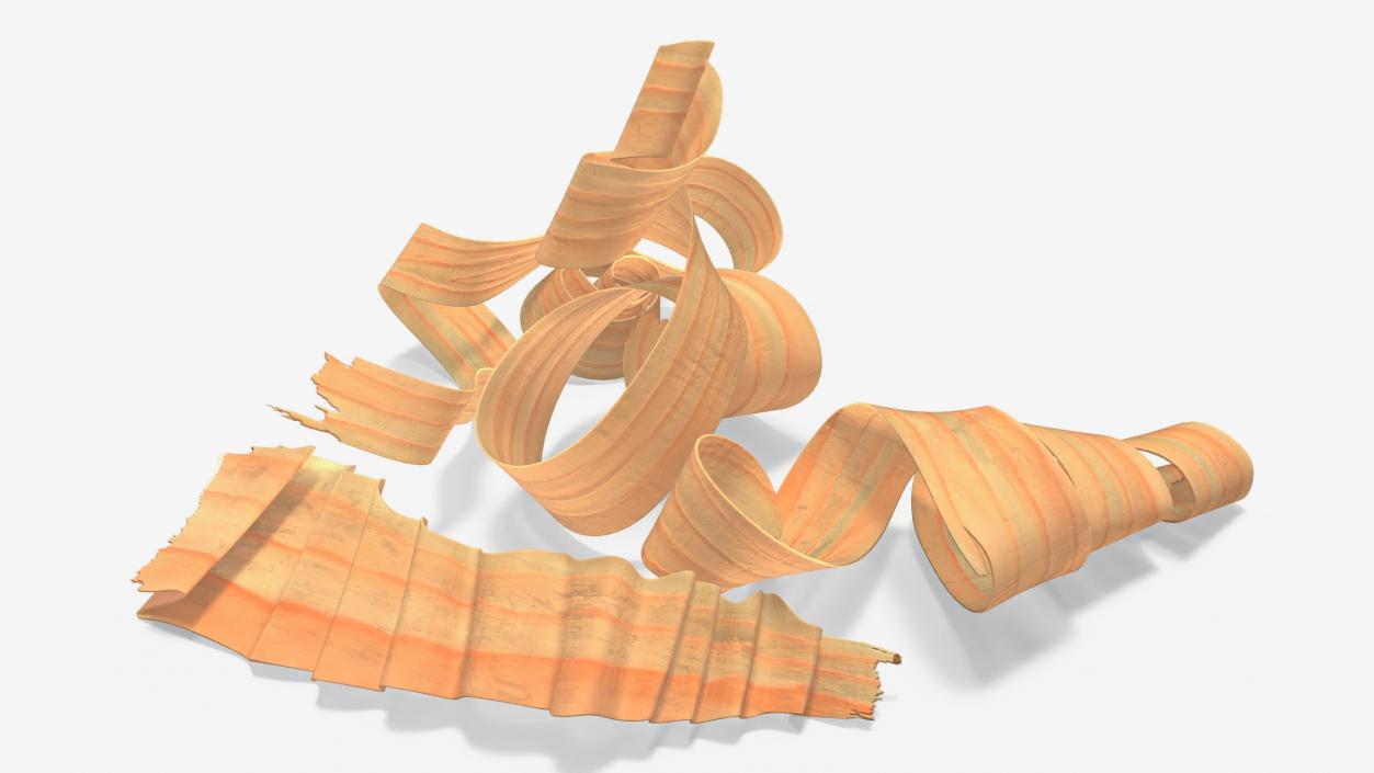 3D Scattered Wood Shavings model