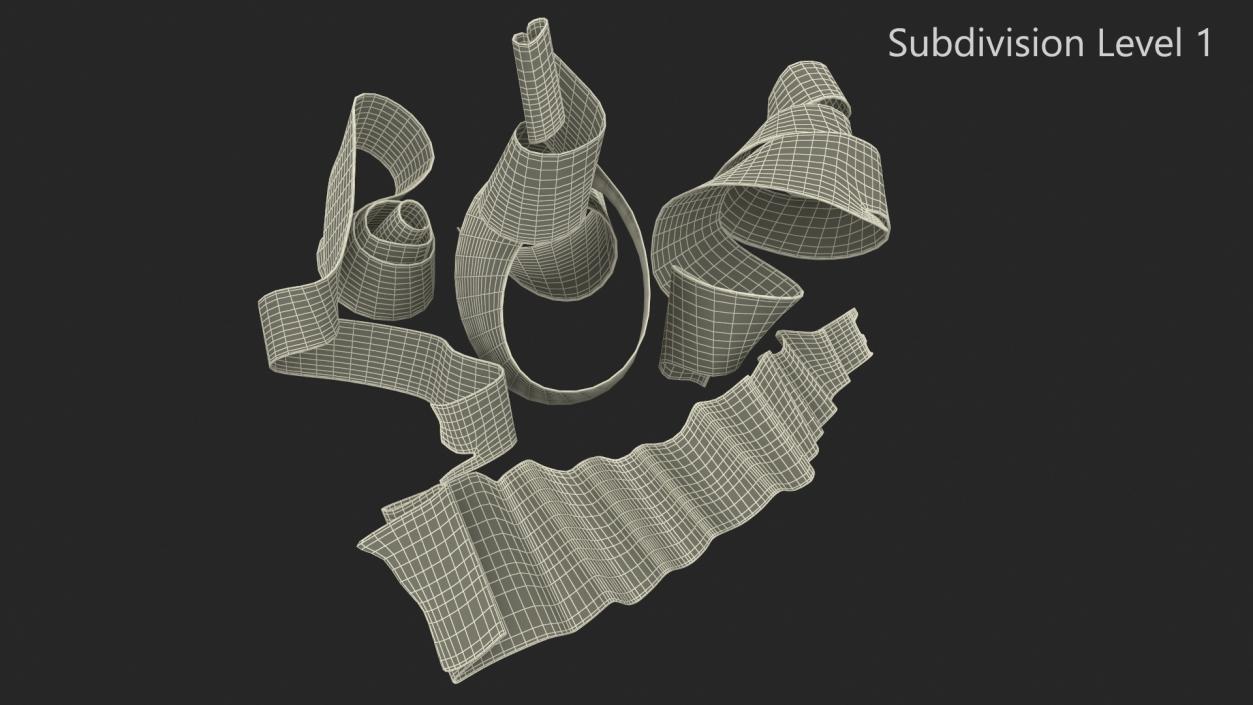 3D Scattered Wood Shavings model