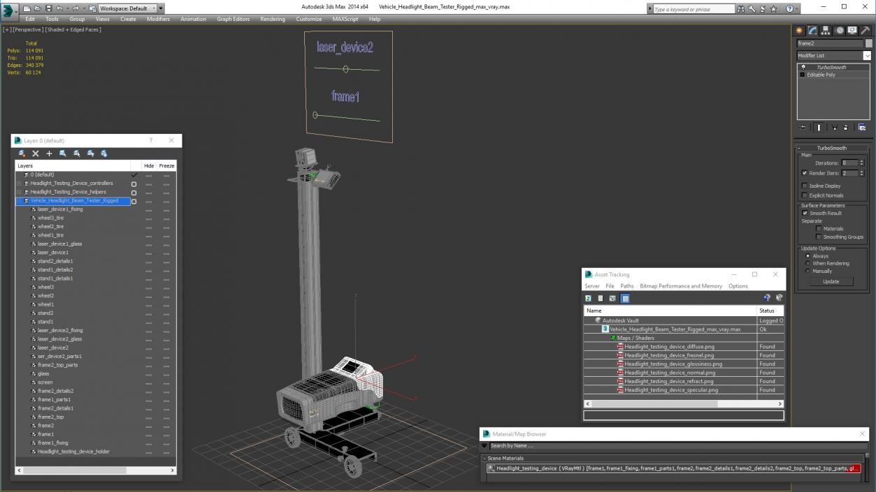 3D Vehicle Headlight Beam Tester Rigged