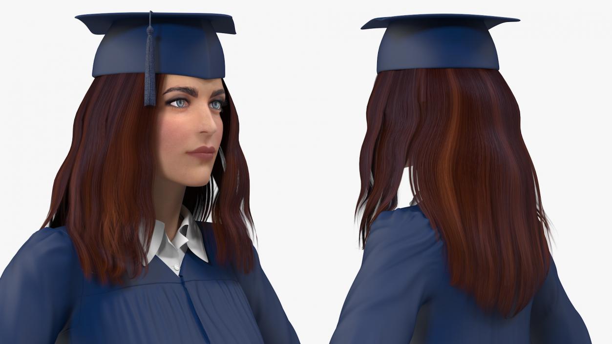 3D model Female Graduate Student Rigged