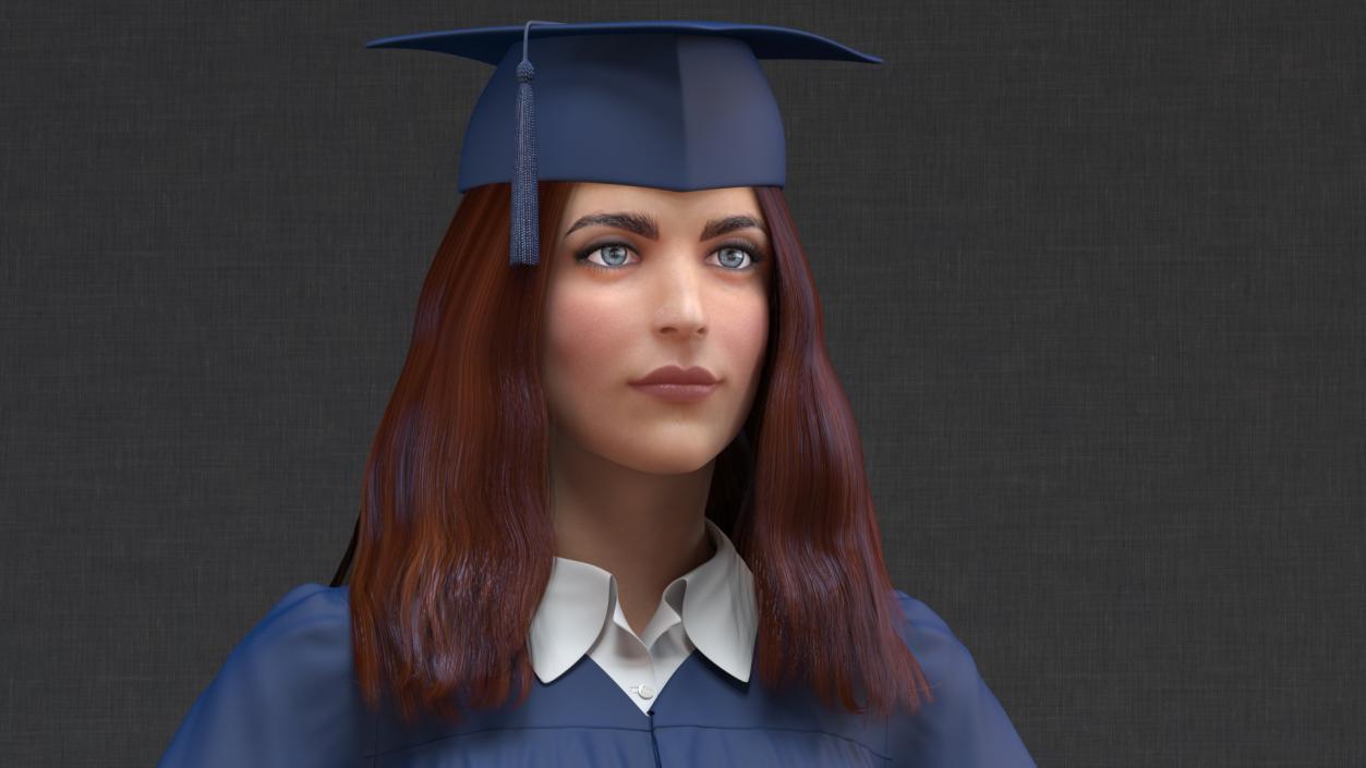 3D model Female Graduate Student Rigged