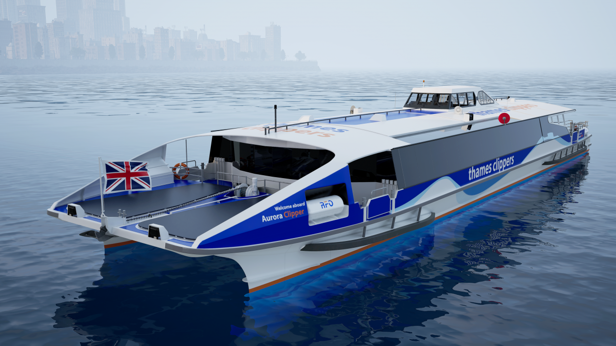 River Thames London Passenger Boat Aurora Clipper 3D model