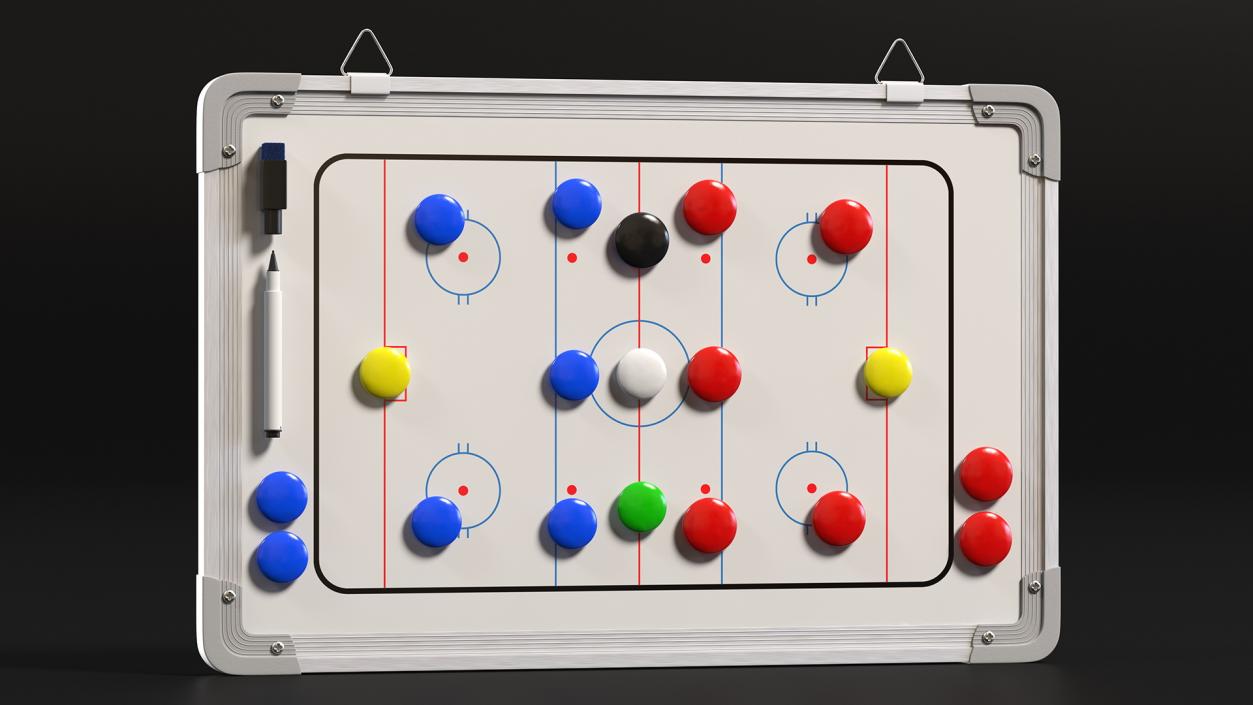 Wall-Mounted Coaching Board for Hockey Fur 3D