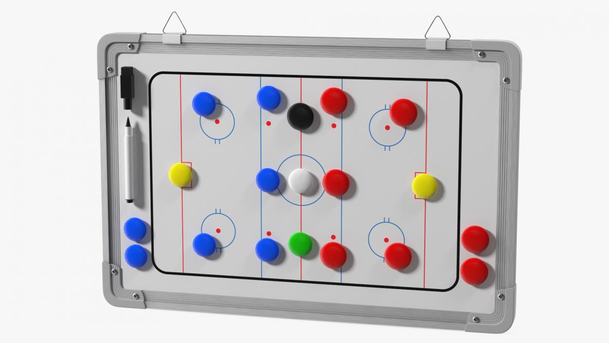 Wall-Mounted Coaching Board for Hockey Fur 3D