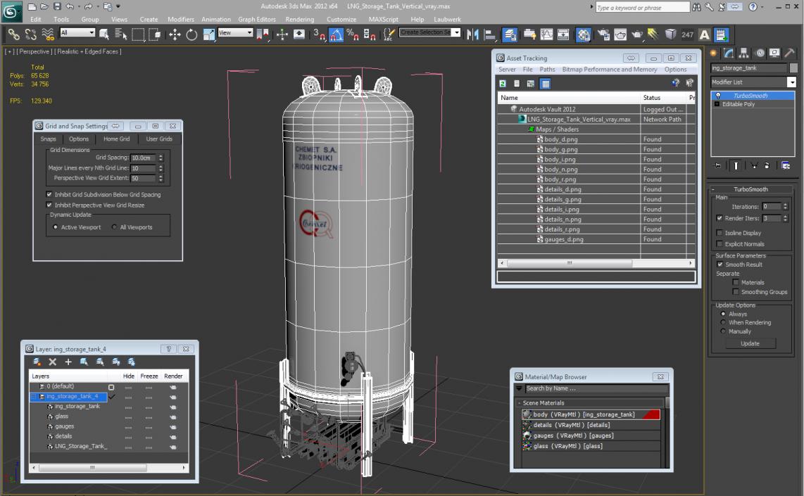 3D model LNG Storage Tank Vertical