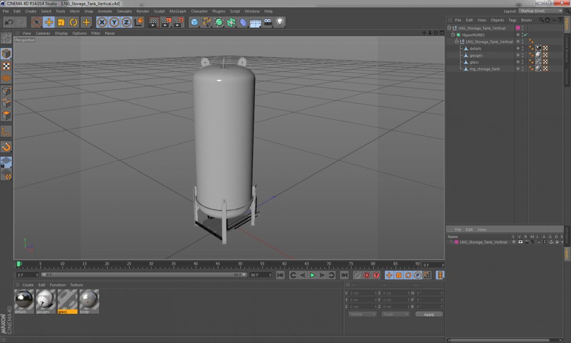 3D model LNG Storage Tank Vertical