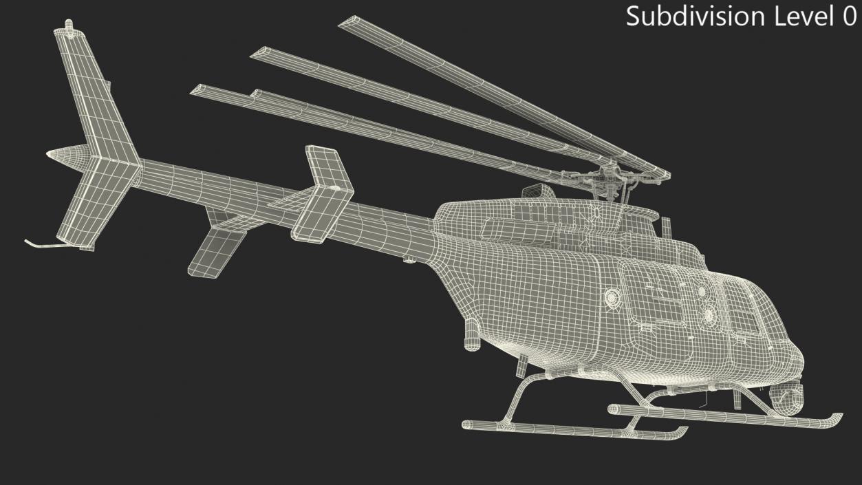 3D Northrop Grumman MQ-8C Fire Scout Unmanned Helicopter Folded Rotor