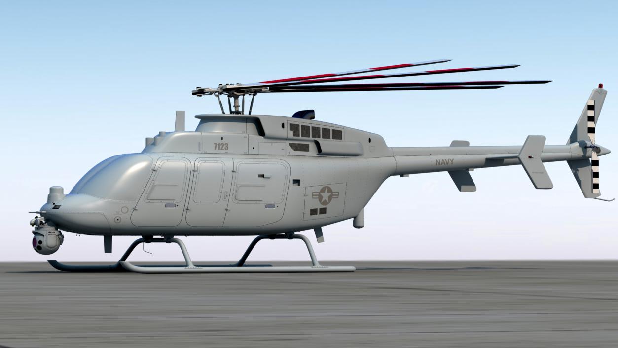 3D Northrop Grumman MQ-8C Fire Scout Unmanned Helicopter Folded Rotor