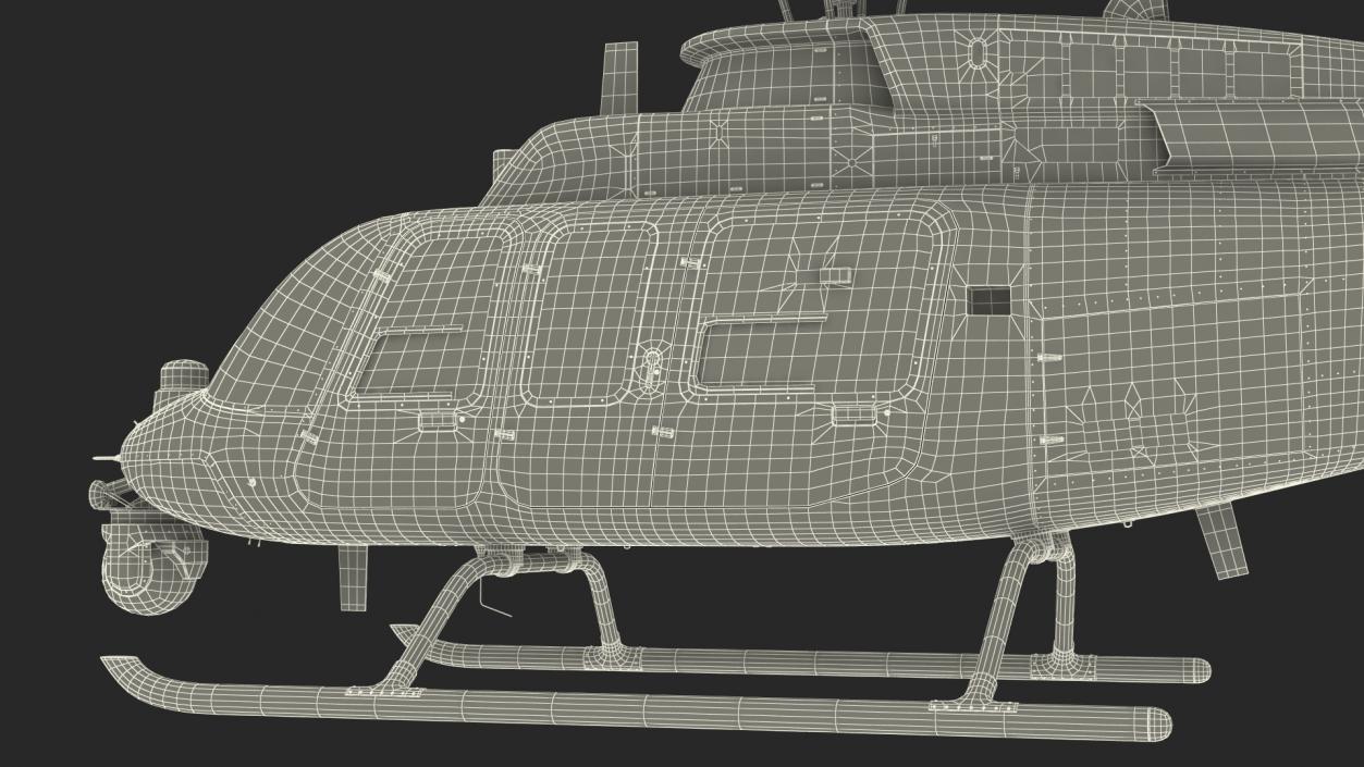 3D Northrop Grumman MQ-8C Fire Scout Unmanned Helicopter Folded Rotor