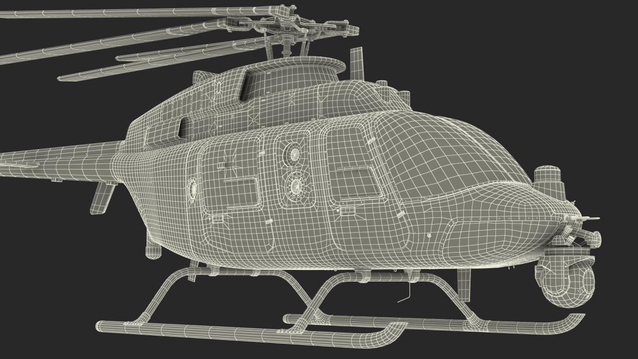 3D Northrop Grumman MQ-8C Fire Scout Unmanned Helicopter Folded Rotor