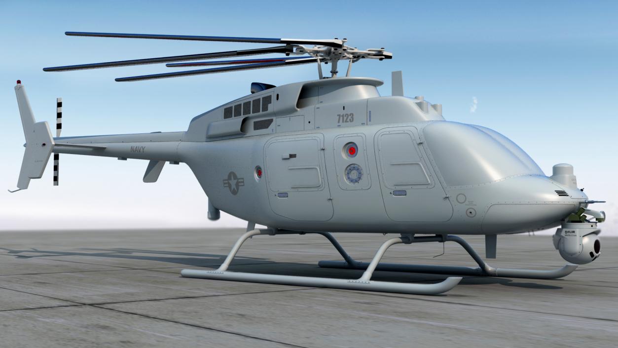 3D Northrop Grumman MQ-8C Fire Scout Unmanned Helicopter Folded Rotor