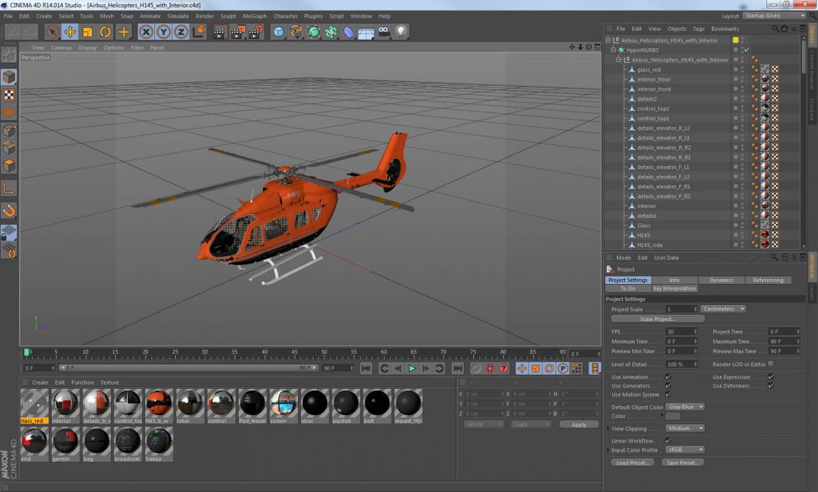 Airbus Helicopters H145 with Interior 3D